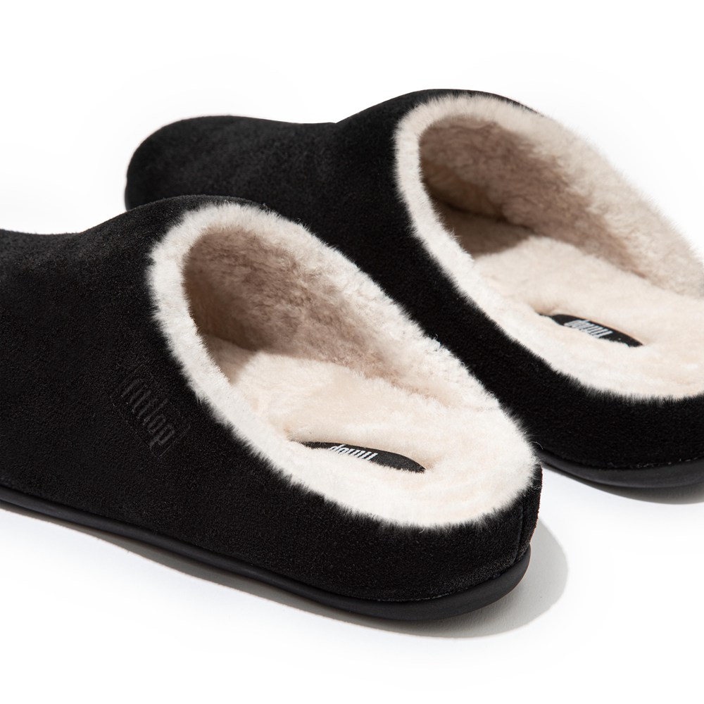 Fitflop Womens Slippers Black - Chrissie Shearling - 68CROBMDT